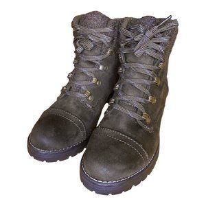 Mossimo Supply Co. Women's Green Hiking Boots w/ Faux Fur Trim Lace Up Size 6